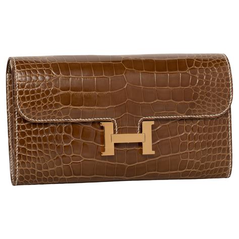 Hermes gold alligator wallet